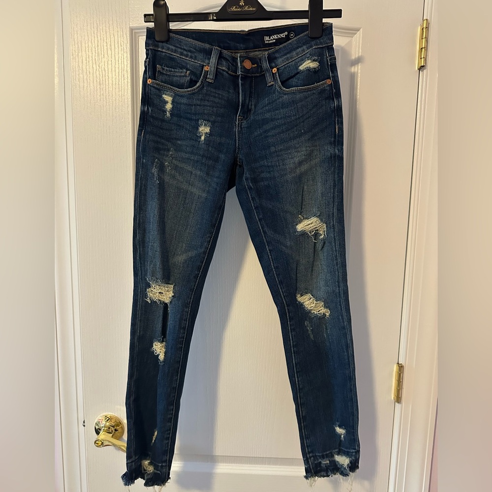 Blank NYC Ripped Dark Blue Skinny Jeans
